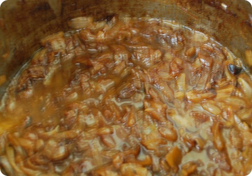 caramelized in pot