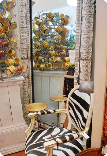 vintage home mirror and chair