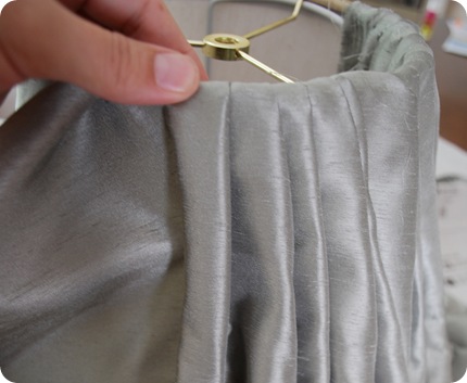 pinch pleat with glue