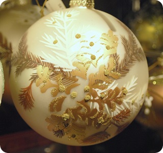 brown and white ornament