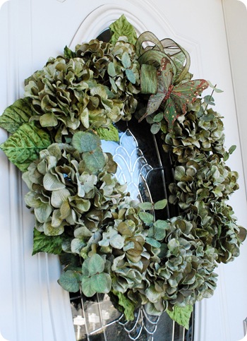 green wreath on door