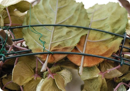 weave leaves through back