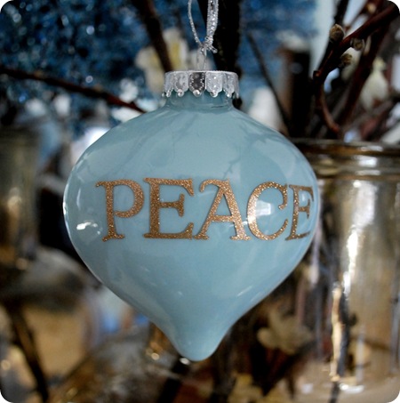 blue peace ornament