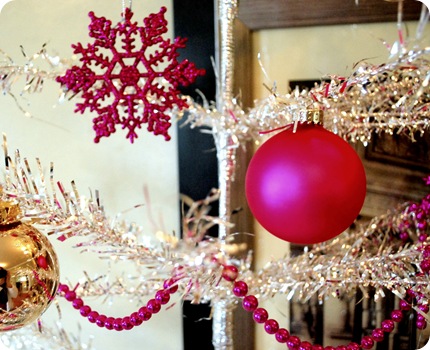 pink ornaments and mardi gras