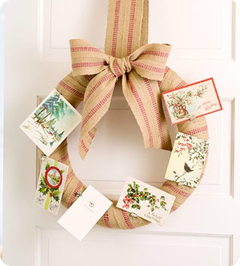 wreath christmas card display bhg