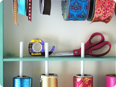 shelf for scissors and tape