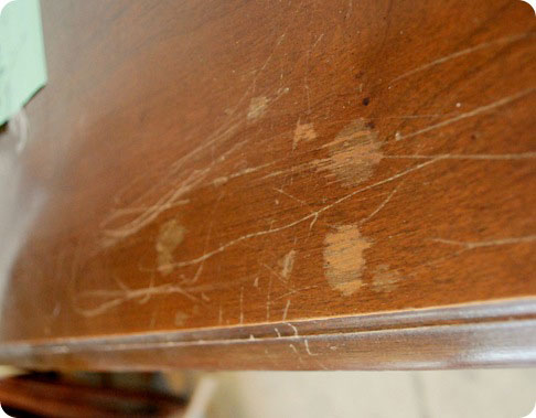 sideboard scratched