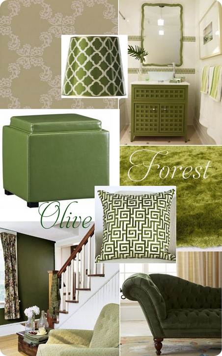 olive and forest collage