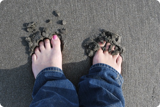 sand between toes