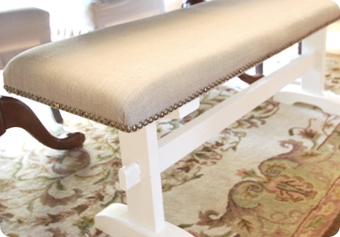 trestle bench with nailheads