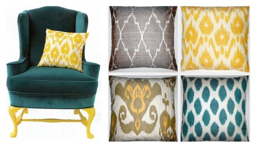 ikat and chair collage