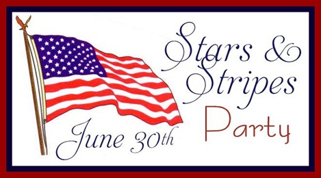 stars and stripes party button