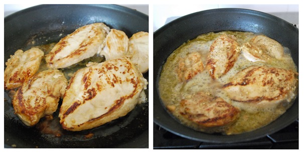 marinade chicken in pan