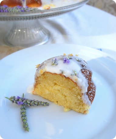 slice of lavender cake