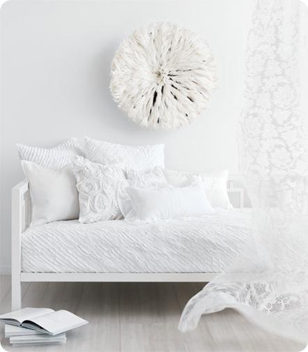 all white bed style at home