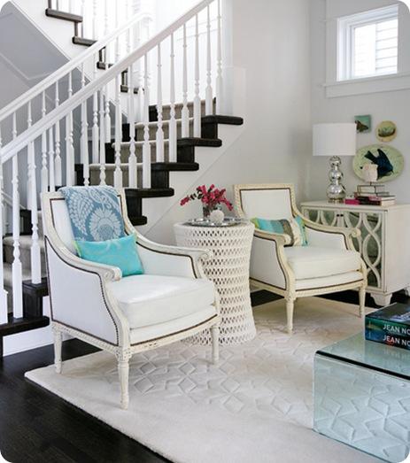 white chairs and endtable style at home