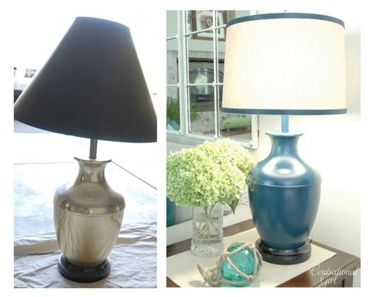 brass lamp before and after