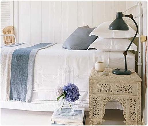 cottage living white and blue bedroom