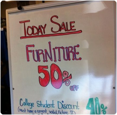 furniture 50 percent off