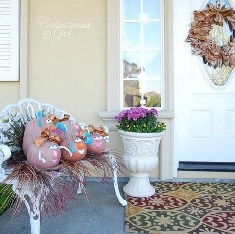 cg front porch pumpkins wreath mums