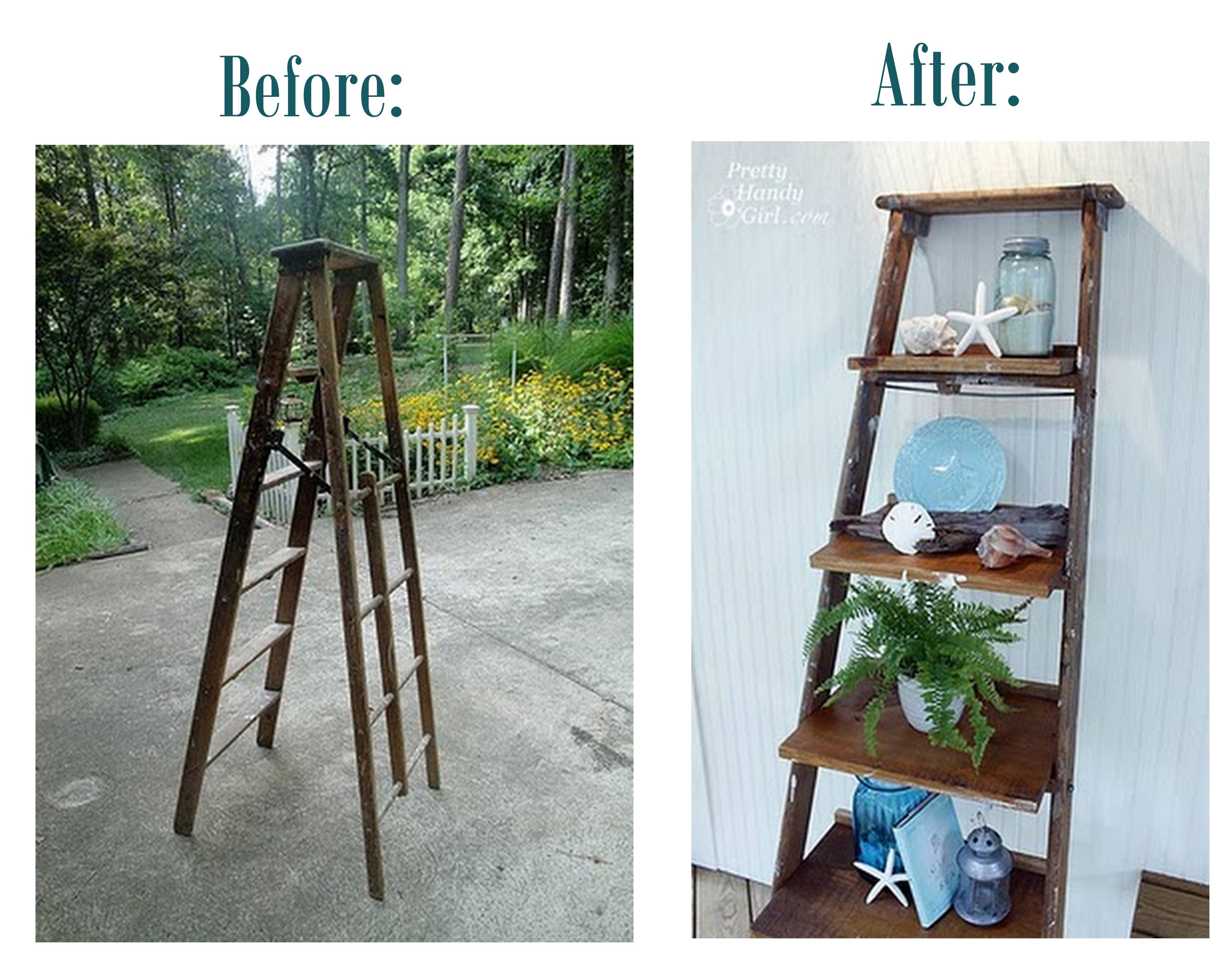 Guest Post How To Build Ladder Shelves Centsational Style