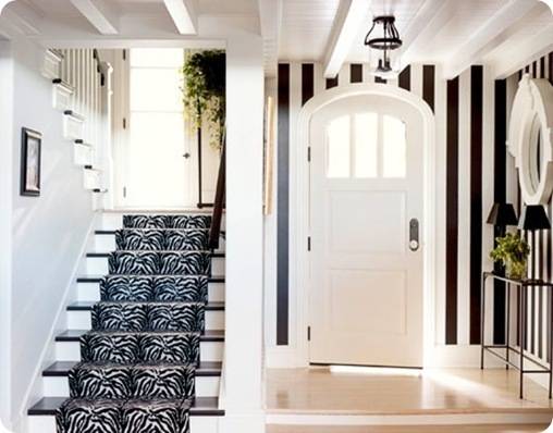 house beautiful striped foyer