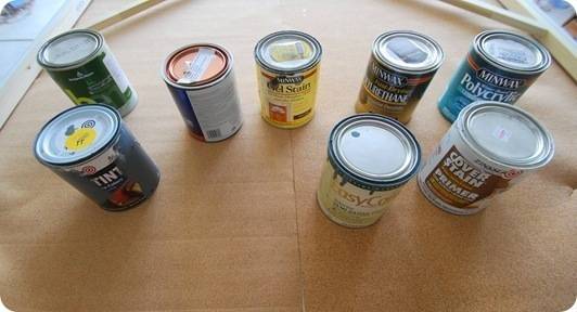 paint cans on glue