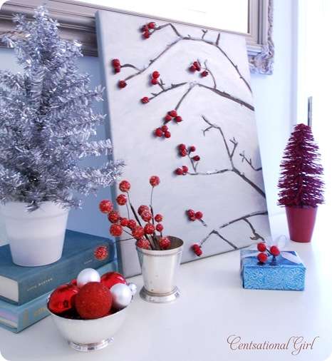 cg winter berries on canvas