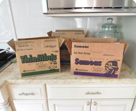 girl scout cookie cartons