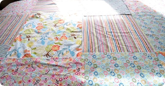 lay fabric on table