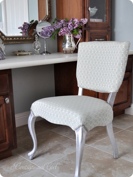 silver leaf vanity chair
