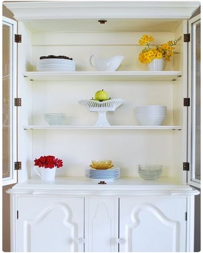 white painted hutch