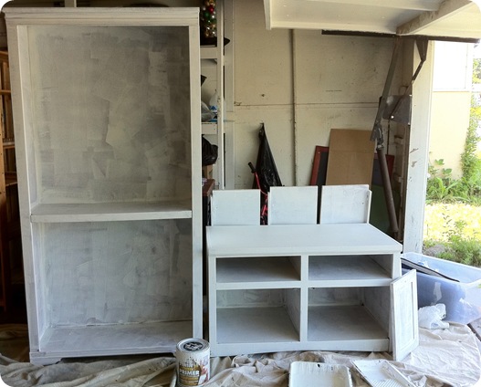 primed cabinets in garage