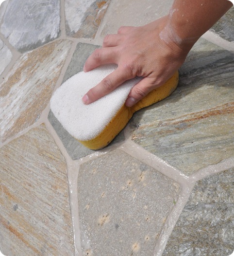 wipe away grout residue