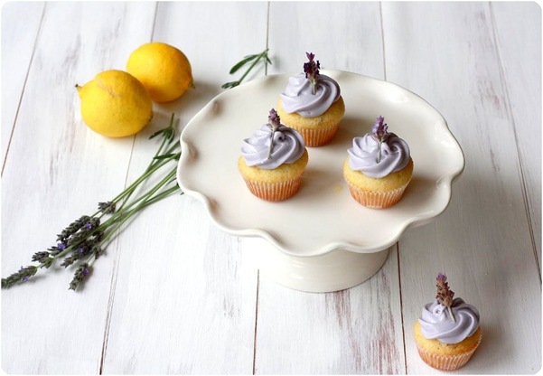 lemon filled lavender cupcakes
