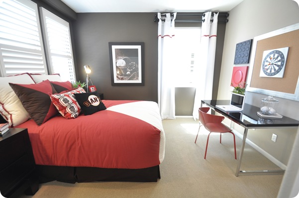 black and red boys room