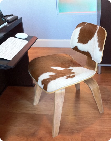 eames inspired cowhide chair