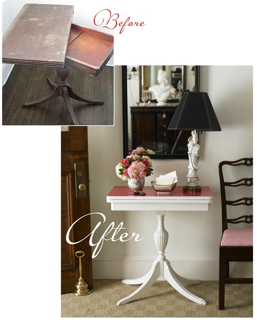 pedestal table before and after