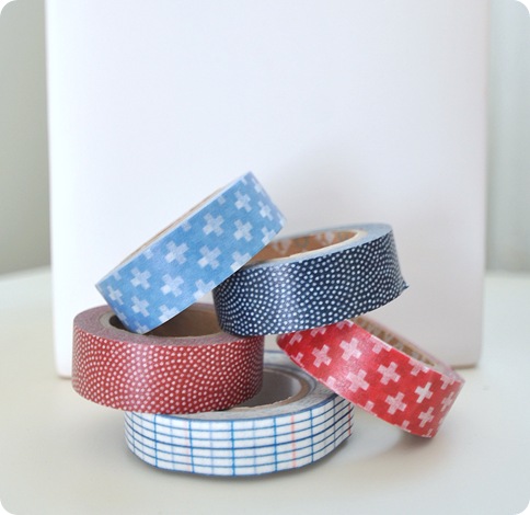 washi tape red and blue