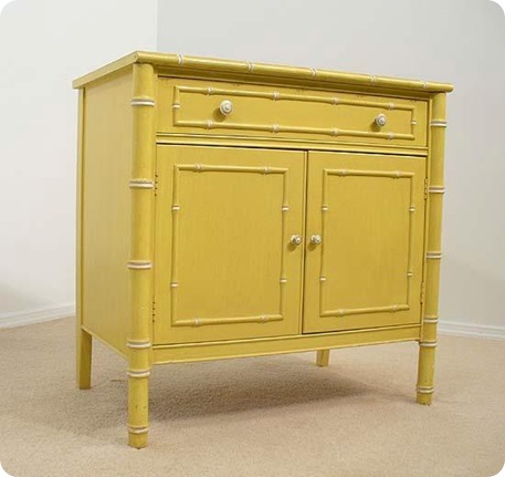 yellow faux bamboo chest