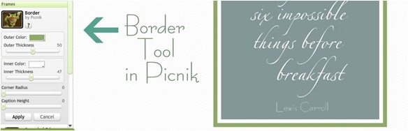 border tool in picnik
