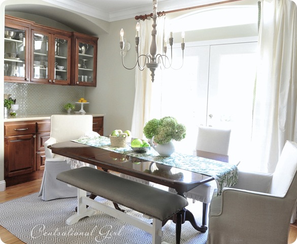 kates dining room table and cabinets