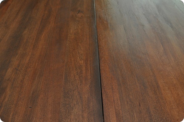 restained dark table top