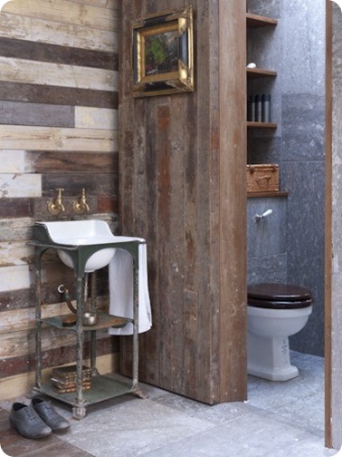 rustic wood bathroom