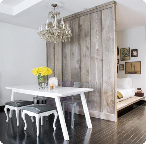 rustic wood wall divider apt therapy