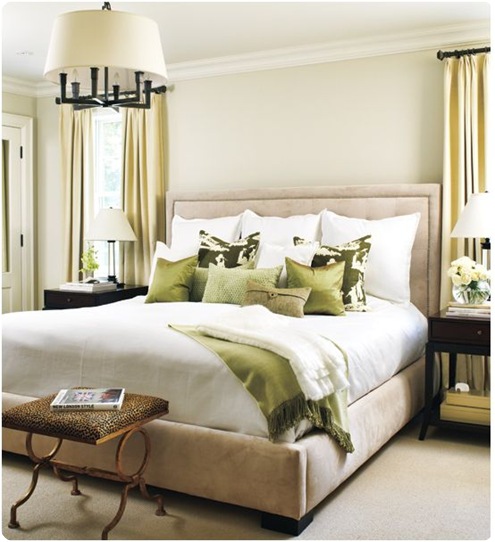 style at home master bedroom green throw