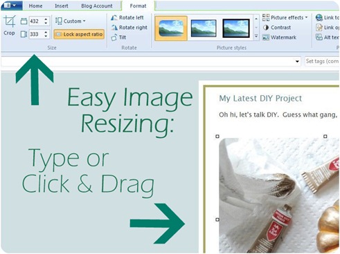 easy image resizing in windows live writer