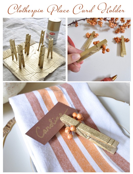 clothespin place card holder
