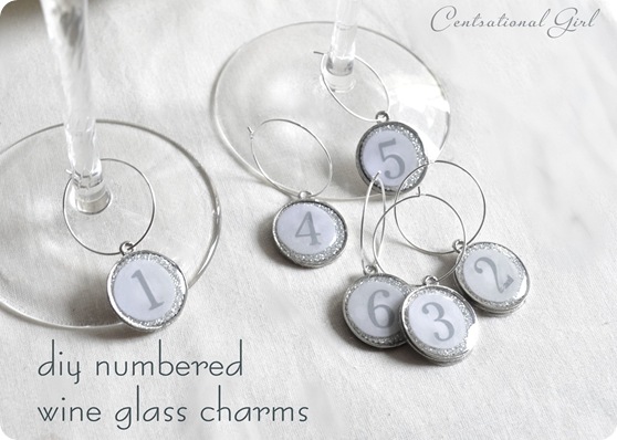 diy numbered wine glass charms