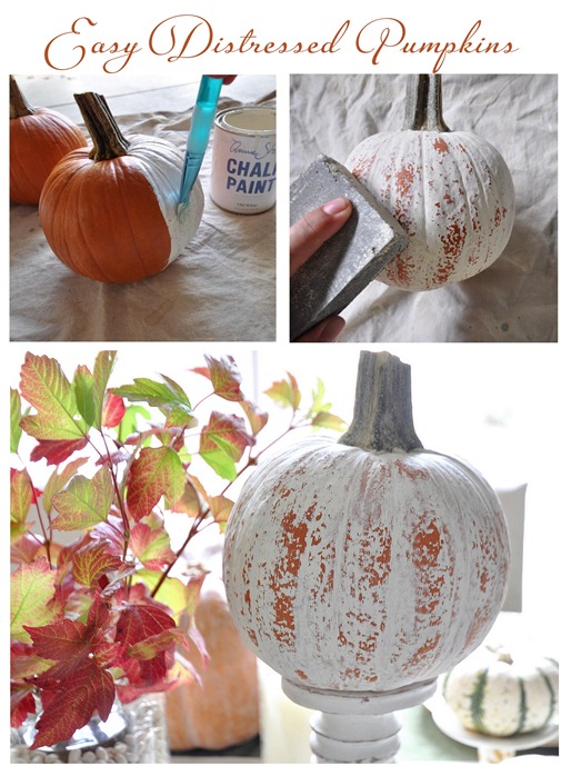 easy distressed pumpkins how to